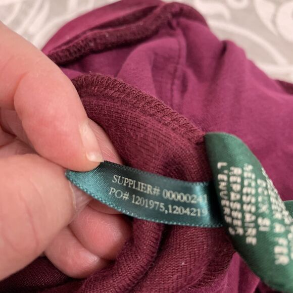 Lauren Ralph Lauren Pant Women L Maroon Red Velvet Pocket Straight Preppy Comfy - Picture 6 of 11